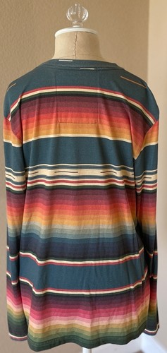 Camiseta AVIATOR NATION Serape Rayas Neón Perno Logo Crew Boyfriend L/S L Mujeres M Hombres - Imagen 6 de 8
