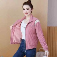 Cappotto Femme Veste Blouson Court En Polaire Velours Rose Doux Slim 91000