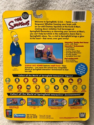 SUNDAY BEST HOMER Simpsons mundo de Springfield figura wos serie 1 2000 NUEVO - Imagen 2 de 2
