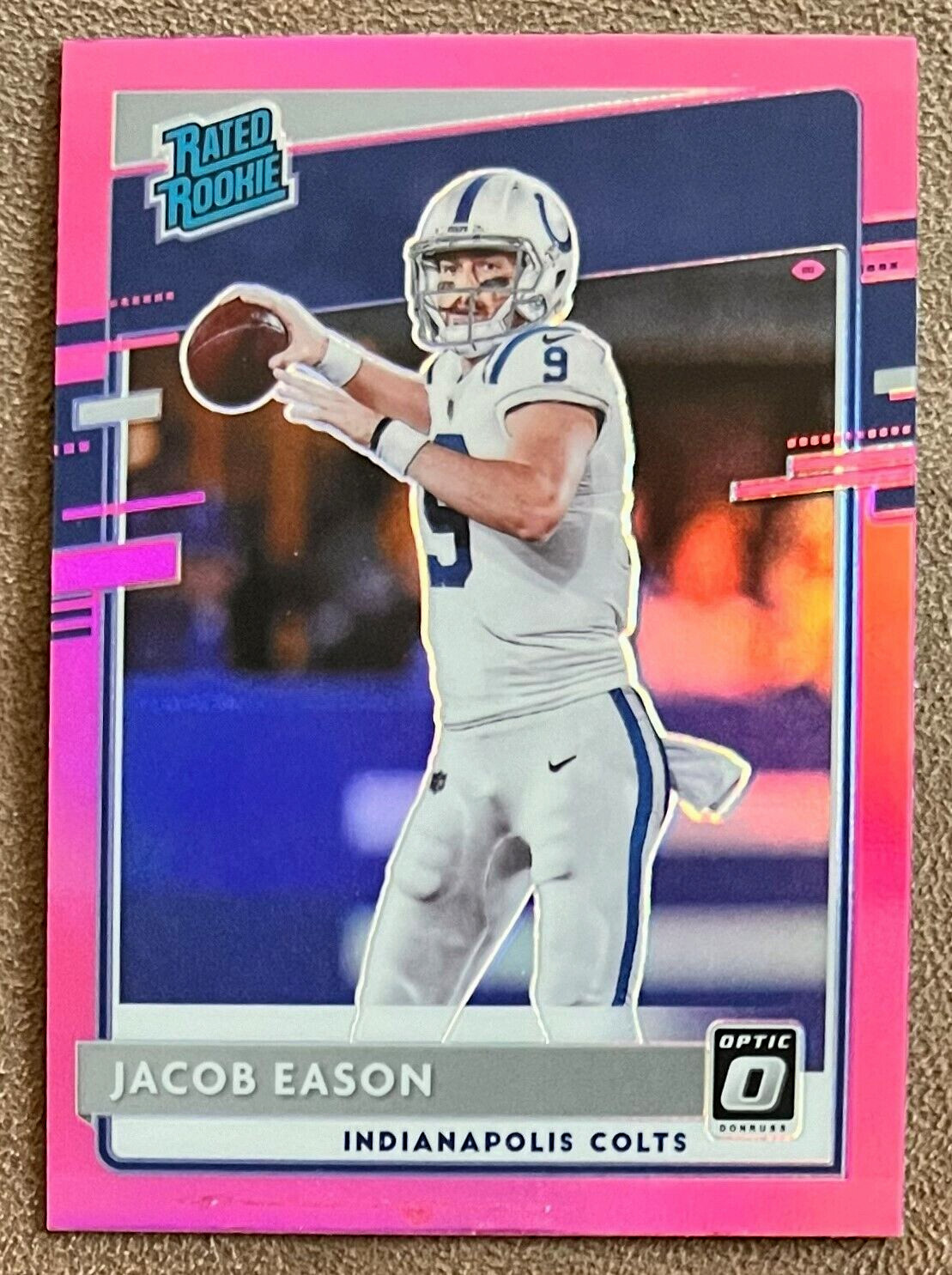 Jacob Eason 2020 Donruss Optic Pink Prizm Rookie #162 Indianapolis Colts RC Holo