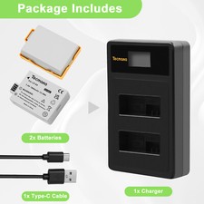 2x LP-E8 Battery & LCD Charger For Canon EOS 700D 600D 550D Rebel T3i Kiss X4 X5