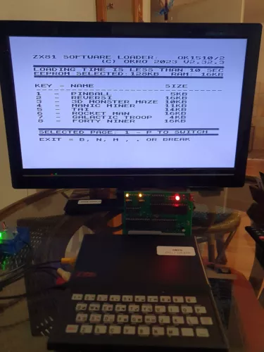 ZX81 Extension Board HW3: 16kB RAM with 16 games on ROM Cartridge (SET A)