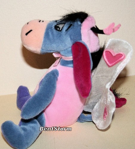 8" Eeyore Plush LOVE BUG Hearts Wings Antenna Disney Store 2000 NWT - Picture 3 of 5