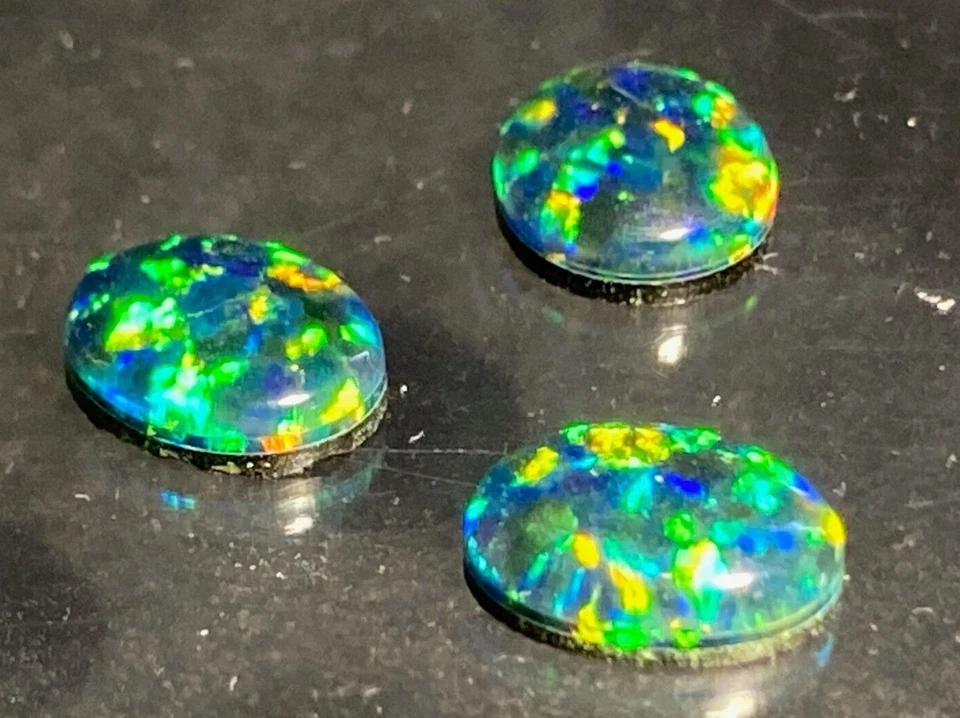 Opal Triplets 8x6 - 11x9 mm Oval Very High Quality Created Opals Multi-Coloured - Image 3 of 4