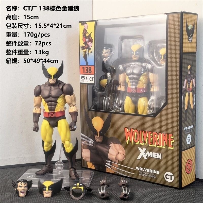 In Stock CT Toys MAF138 X-MEN Wolverine Action Figure Brown Suit