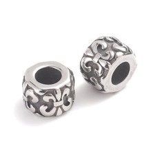 10pcs 316 Stainless European Large Hole Cloumn Beads Mini Loose Spacer 9x6.5mm