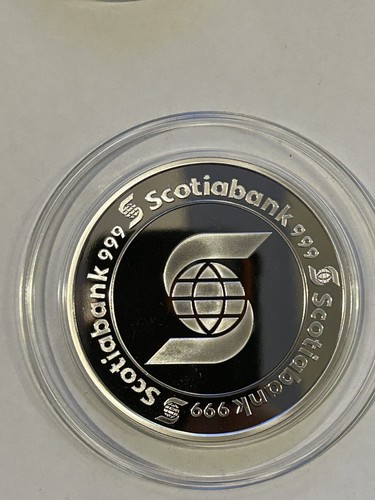 5oz SCOTIABANK 999 Silver Round in ORIGINAL Mint Capsule. - Picture 2 of 4