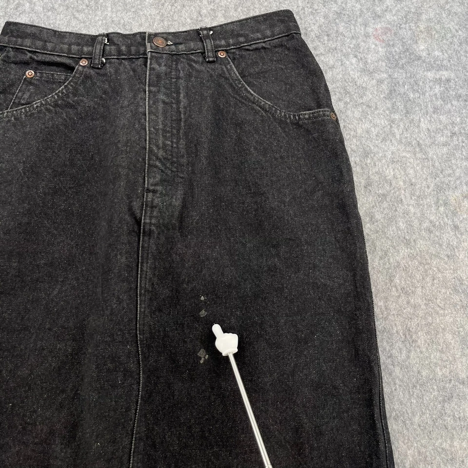 Vintage Gap Long Black Denim Skirt Womens 14 Work Force Pockets Zipper Slit - Image 4 of 4