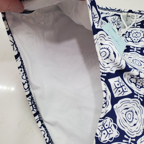 Cupshe Swim Bikini Bottoms Womens Size Large Navy Print Fully Lined Full Cover - Picture 11 of 24