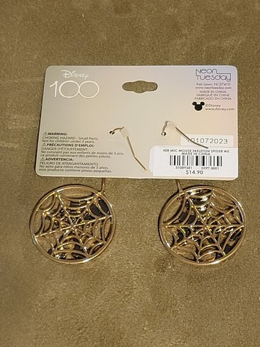 Disney 100 Mickey Mouse Skelett Spinnennetz Halloween Ohrhänger - Bild 3 von 3