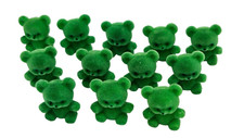Darice Craft Miniature 1" Flocked Teddy Bears Light Green Lot of 12