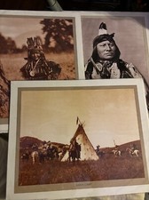 Lot of 3 Native American Posters: Sioux Camp Flathead Childhood Rain In The Face