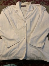Beverly Hills Uniform X-Small White Lab Coat Long Sleeve Button Up CC 