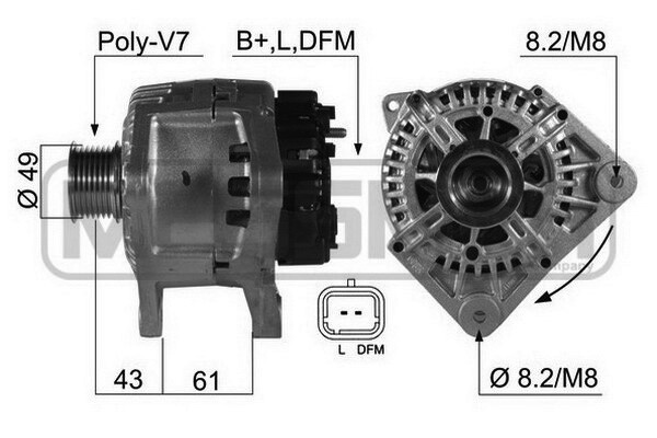 Messmer Lichtmaschine Generator 110A 14V FüR Renault Megane II 1.9 Dci 2.0-image