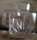 Vtg "Federal" Glass Clear 1 Quart Pitcher Starburst w/ Star On Bottom Juice Milk
