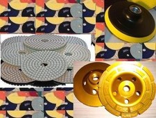 4" Diamond Polishing 15+1 Pad 2 Cup Concrete Stone rust remover mortar dissolver