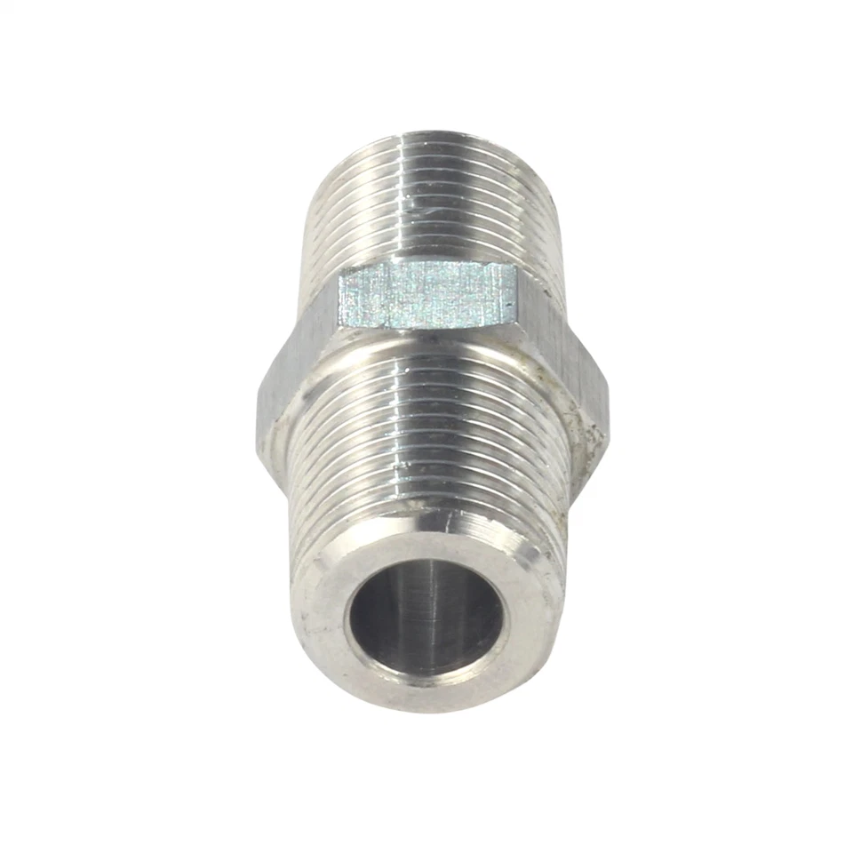 1/4" NPT Male Threaded Hex Nipple Adapter Stainless Steel 304 5PCs - Image 2 of 4