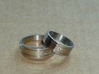 RING STAINLESS STEEL 2 pieces PARTNER RINGS with STONE in the middle RING NEW SIZE 16-22