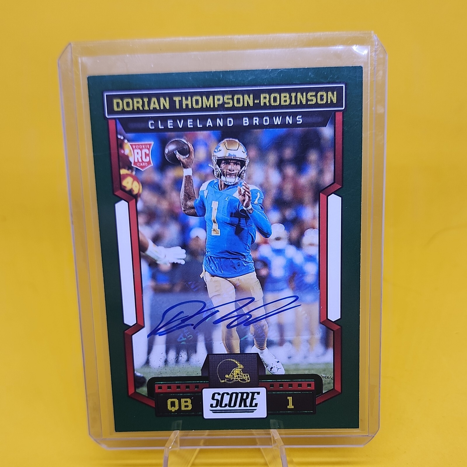 2023 Panini Score Dorian Thompson-Robinson #314 Rookie Auto RC Browns - GREEN