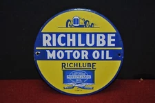 Richlube Motor Oil Gas Station Vintage Sign!!!