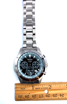 Seiko Chronograph Stainless Steel Black dial Watch Model# 6T63 Seiko Chronograph Stainless Steel Black dial Watch Model# 6T63