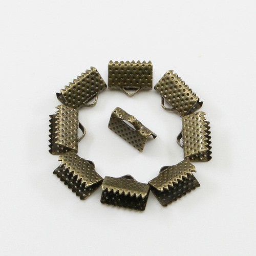 Ribbon Leather Crimp Beads - Fold Over Cord Connectors Jewelry Findings 10-50pcs - Picture 17 of 30