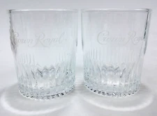 SET OF 2 - Crown Royal Low Ball Tumbler Glasses Whiskey 8 Ounce Made In Italy