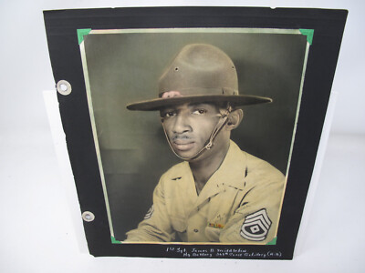 1943 369th Coast Artillery Anti-Aircraft 1st Sgt James B Middleton Tinted Photo