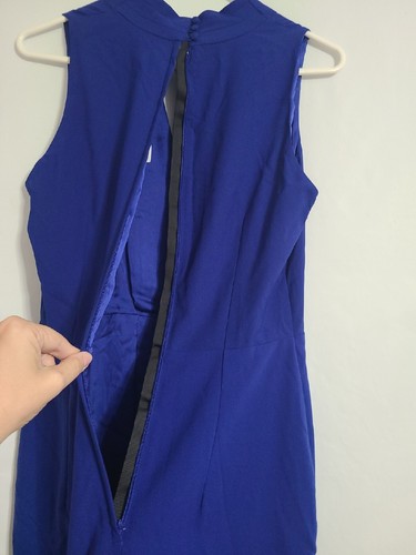NWT H&M Short Royal Blue Dress Classy Fitted Sleeveless With Pleats Size 6 - Picture 10 of 10