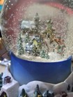 PartyLite Glowing Christmas Village Wind Up Light Up Music Box Spinning Snow