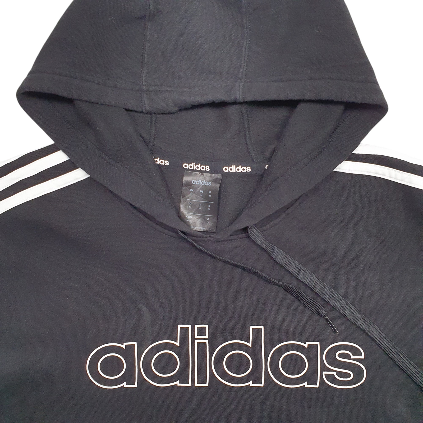 ADIDAS Hoodie Spellout Jumper Sweatshirt Mens M image 2