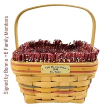 RARE Family Signatures Vintage 1996 Longaberger Light the Fire Within Bee Basket