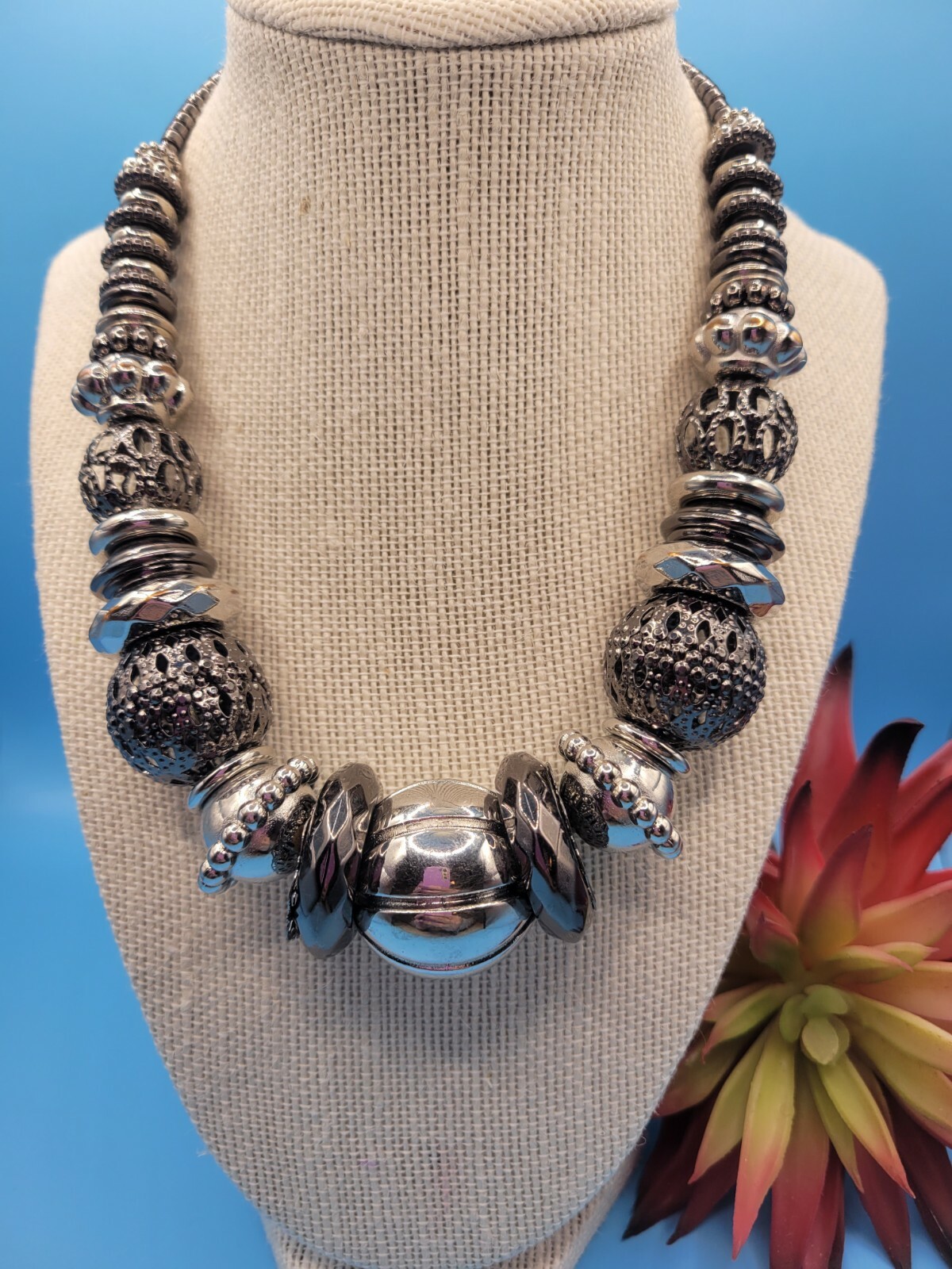 Unsigned Bold Elements Silvercore Ball Decorative… - image 1