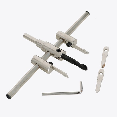 Adjust Metal Wood Circle Cutter Kit Hole Saw Drill Bit DIY Tool 1 1/2 inch - 7 3/4 inch
