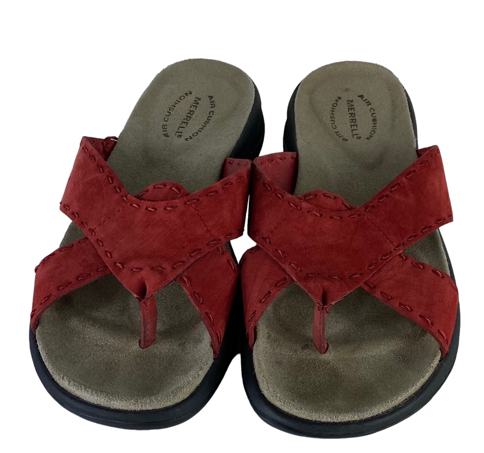 Merrell Topo Lattice donna 7 sandali infradito pelle rossa bb