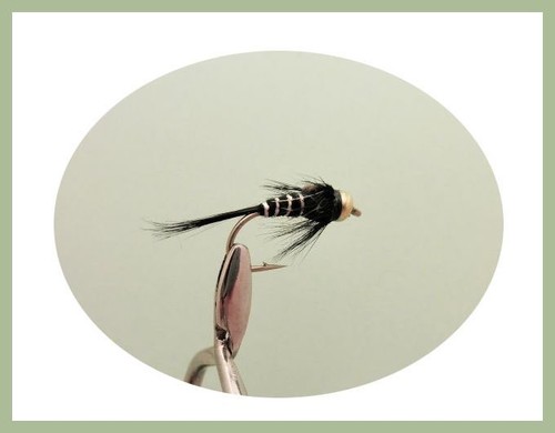 Goldhead Trout Flies, 18 Pack Olive & Black GH nymphs, Mixed 10/12 Fishing Flies - Picture 4 of 4