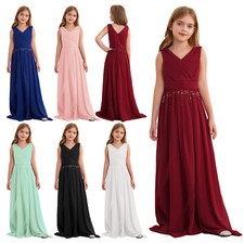 Kinder Mädchen Kleid Festlich Hochzeit Prinzessin Partykleid Brautjungfern Kleid