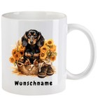 Tasse mit Dackel aquarell Teil 4 - mit oder ohne Wunschname - 10 Motive