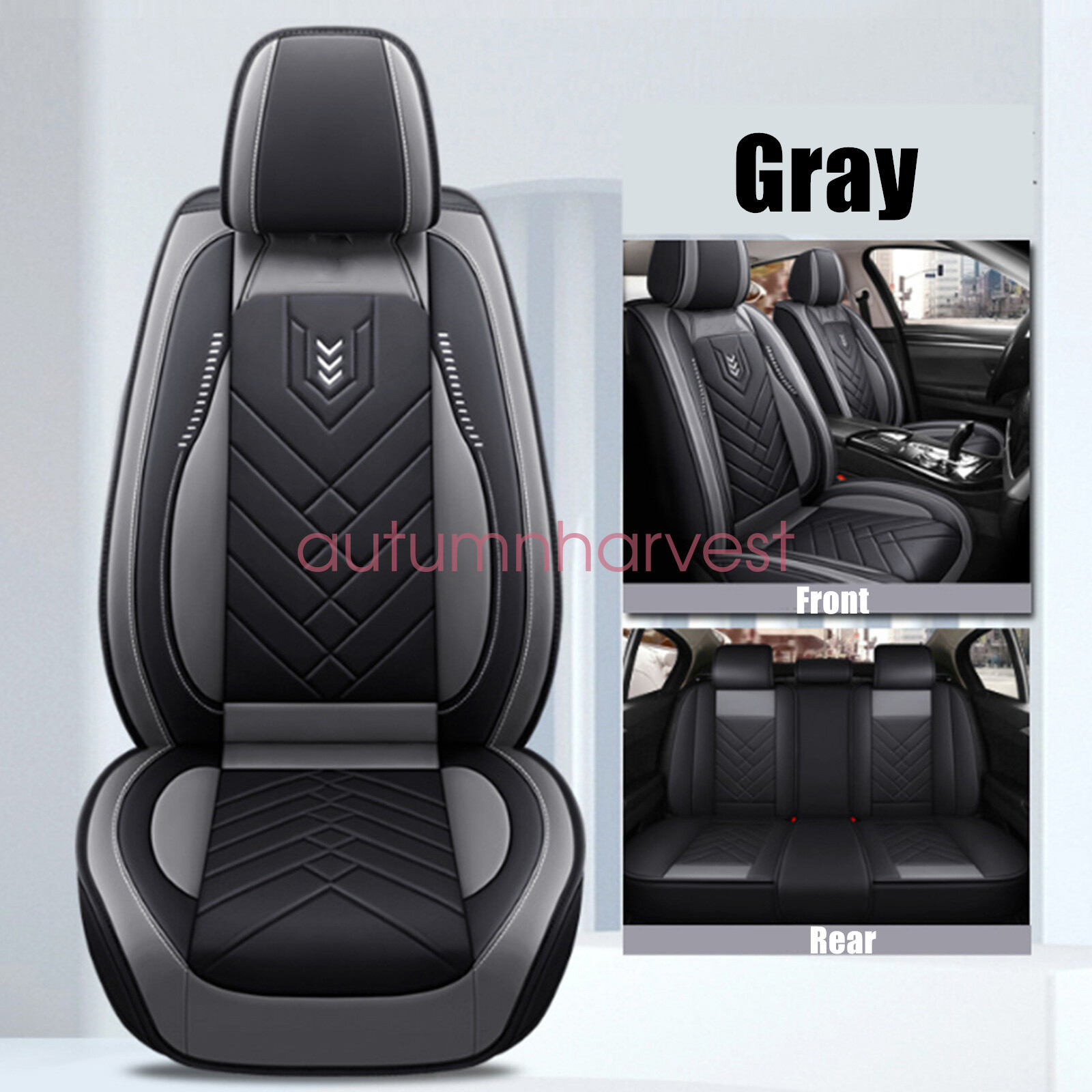 Faux Leather Car Full Set Cushion Protector For Toyota 5 Seats Front & Rear