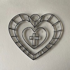 Heart-Shaped DIY Suncatcher Ornament with Cross Spend 20 free shipping