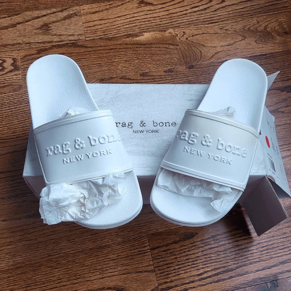 Rag Bone Pool Slides Size 10 EU 40 White eBay