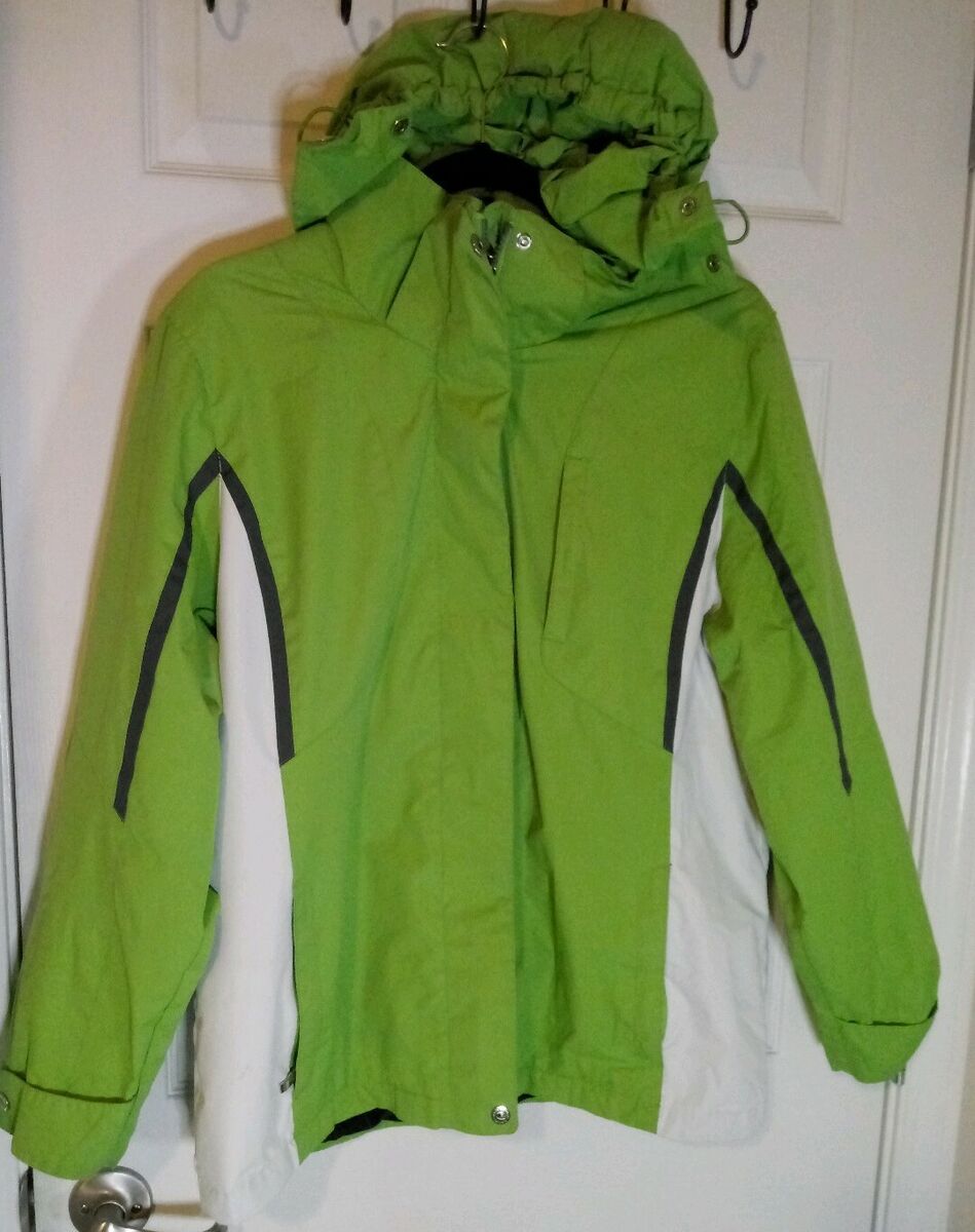 ZEROXPOSUR Women's L Ski Jacket Leaf Green/White Hood ZEROXPOSUR Women's L Ski Jacket Leaf Green/White Hood