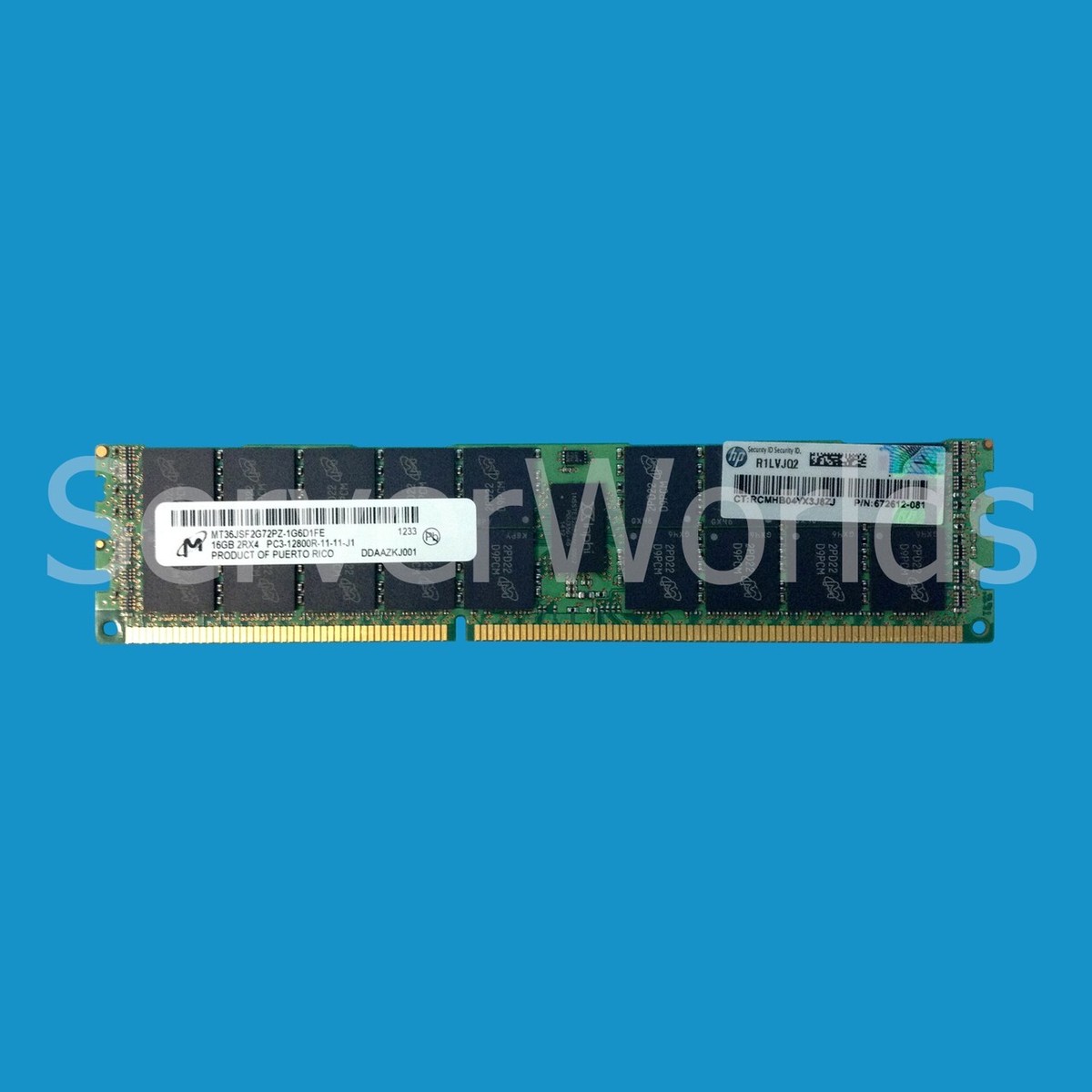 HP 672631-B21 672612-081 16GB (1X16GB) 2RX4 PC3-12800R Memoria - Foto 4