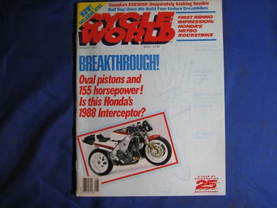 CYCLE WORLD magazine-AUG 1987-YAM FZR1000-NR750-KX250-RM250-DUNES-INTERCEPTOR - Image 1 of 4