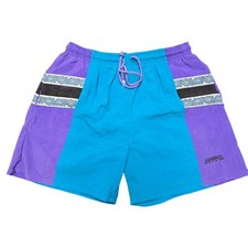 Members Only Men's Marine small Wear Swim Trunks Vintage 90s 80' Teal Purple