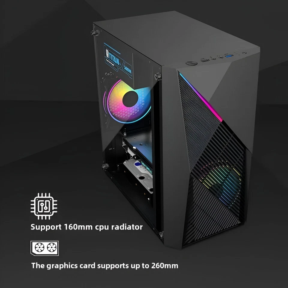 Cool RGB Lighting Gaming Computer Pc Case - Image 2 of 3