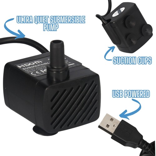 Mini Submersible Water Pump USB For Indoor/Outdoor Water Feature Fountain Pump - Picture 4 of 5