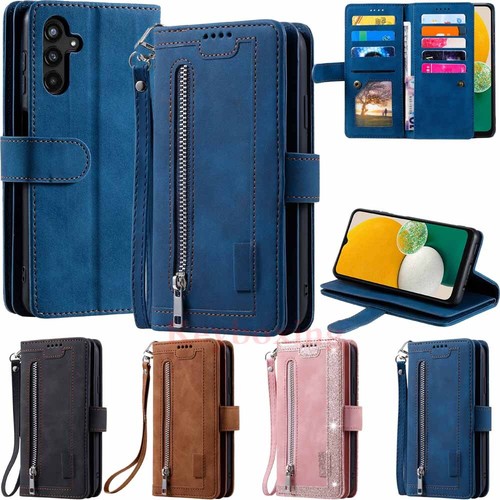 9 Card Holder Wallet Leather Case Cover For Samsung A13 A23 A33 A53 A14 A34 A54 - Photo 1/36