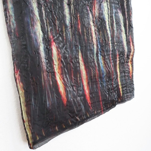 Vivienne Tam Womens 2 Iridescent Black Multicolor Crinkle Overlay Pencil Skirt - Picture 2 of 9