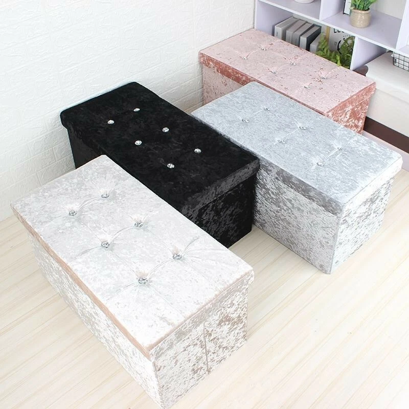 Crushed velvet storage box seat deals